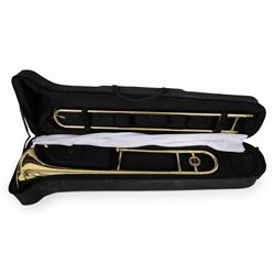 Ammoon brass trombone and a Besson Prototype tenor horn, both cased