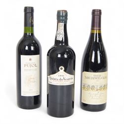 Symington's 1991 Quinta do Vesuvio port, together with Domaine Pujol 2001 Minervois Grant ...