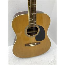 C. Giant acoustic guitar with mahogany back and ribs, bears label with no.4005-650-2, L104cm; in soft carrying case
