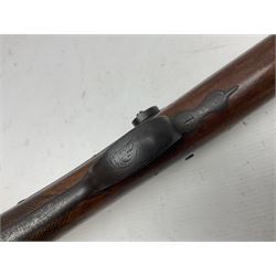 19th century W. Murcott of London 12-bore single barrel back-action percussion 'cripple stopper' sporting gun, with 58.5cm(23