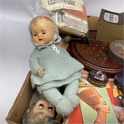 Thunderbird talking alarm clock, together with a collection of dolls, dominoes and other collectors items