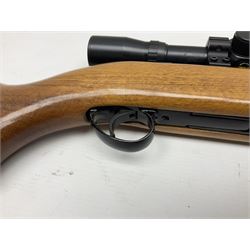 BSA 22 caliber air riffle with telescopic sight, in Fambeau hard case