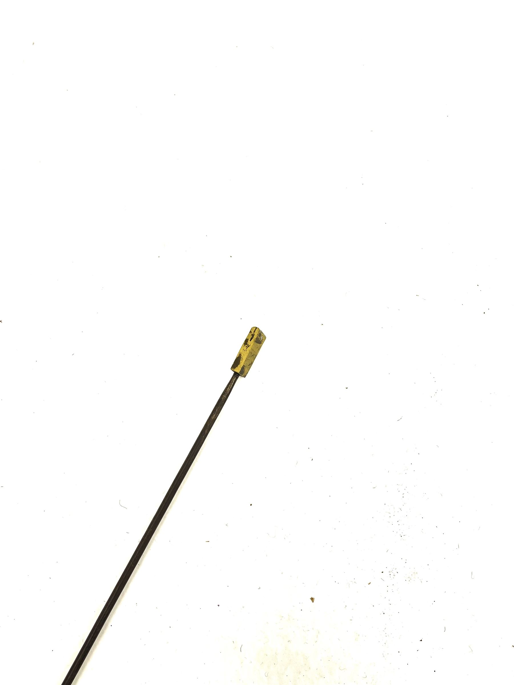 Early 19th century oak and rosewood banded longcase clock, scrolled pediment over stepped arch hood door, enamel painted dial indistinctly signed for a Penrith maker, 30-hour movement striking on bell