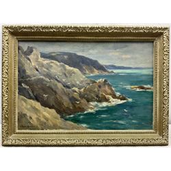 Owen Bowen (Staithes Group 1873-1967): 'The Gull Rocks - Mevagissey North Cornwall', oil on canvas signed, original title label verso 40cm x 60cm 
Provenance: by direct descent through the artist's family, never previously been on the market
