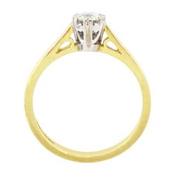 18ct gold single stone round brilliant cut diamond ring, hallmarked, diamond 0.33 carat