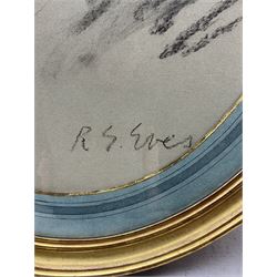 Reginald Grenville Eves RA (British 1876-1941): Portrait of Dame Alice Ellen Terry (1847-1928), oval charcoal signed 55cm x 41cm