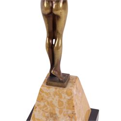 After Paul Philippe, Le Reveil, patinated bronze, upon a marble base, H30cm