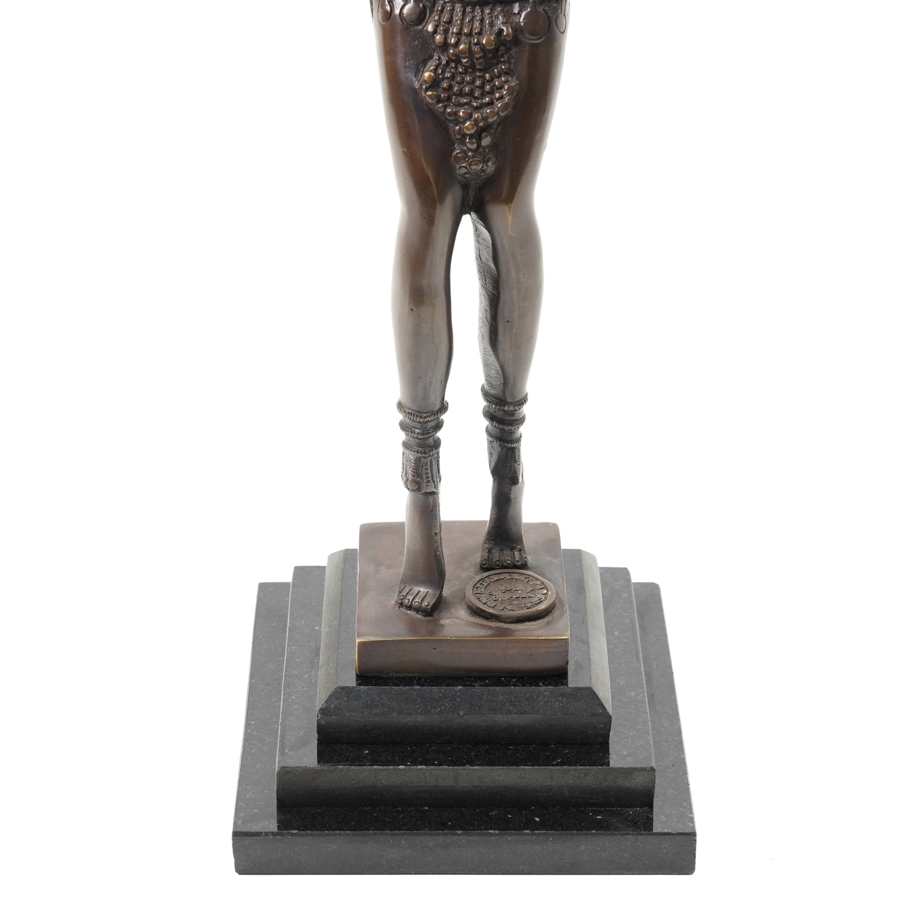 After Chiparus - Bronze Art Deco style  figure 'Phoenician Dancer' with foundry mark on stepped base H41cm