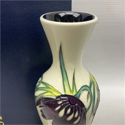Moorcroft Collectors Club vase, of inverted baluster form, decorated in the Persephone pattern by Nicola Slaney, circa 2007, H20.5cm, with original box 