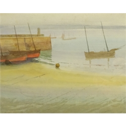  Ernest Dade (Staithes Group 1868-1935): Fishing Boats by the Quayside, watercolour signed and dated '08, 22cm x 27cm  