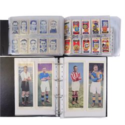 Collection of 1930s and later Football related trading and cigarette cards, including comp...