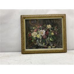 Emily Beatrice Bland (British 1864-1951): Still Life of Roses, oil on board signed 33cm x 40cm 