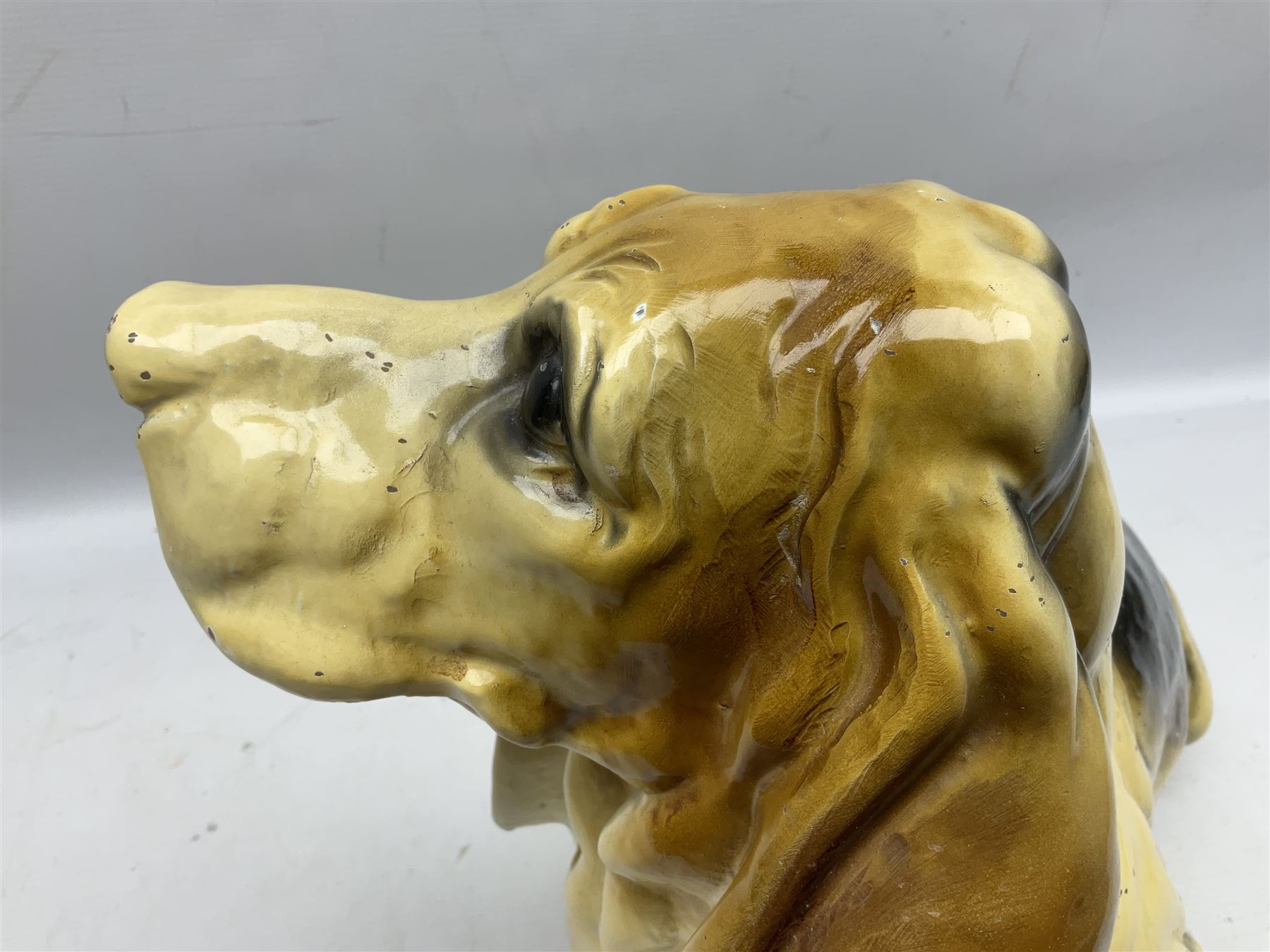 Composite model of a seated Basset Hound, H34cm