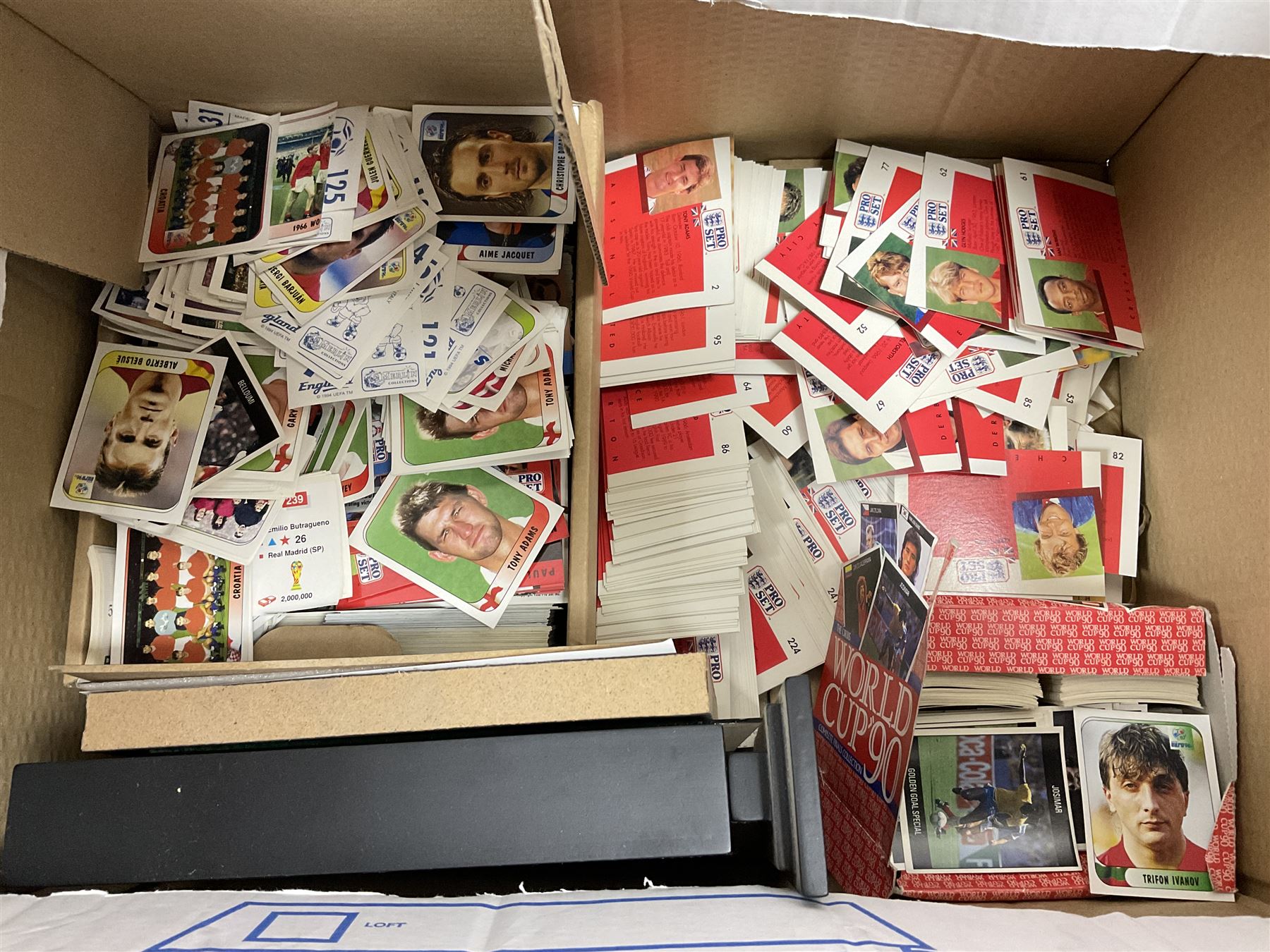 Football  - Quantity of 1990s Merlin trade stickers, 1990s Pro Set football cards and Orbis World Cup 90 stickers, together with a signed photograph of Gordon Strachan