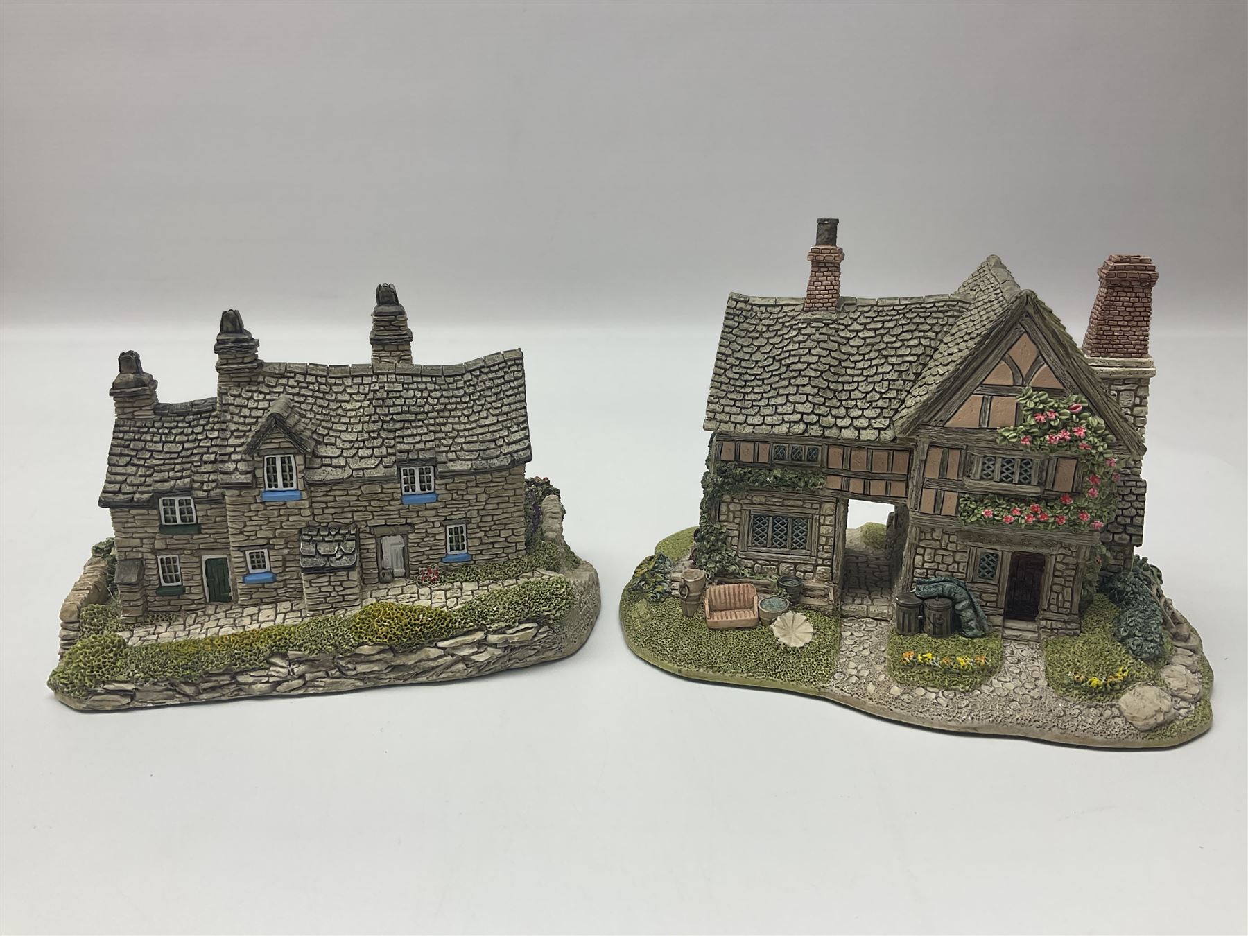 Ten Lilliput Lanes, comprising from Midlands Region Witham Delph, Jun and Disorderly, From South West Region Puffin Row, Moonlight Cove, The Cuddy, and from South West Region, The Rustlings, Saxton Cottage (1988), Marigold Meadow, Calendar Cottage and Little Lupins, all with boxes and deeds 