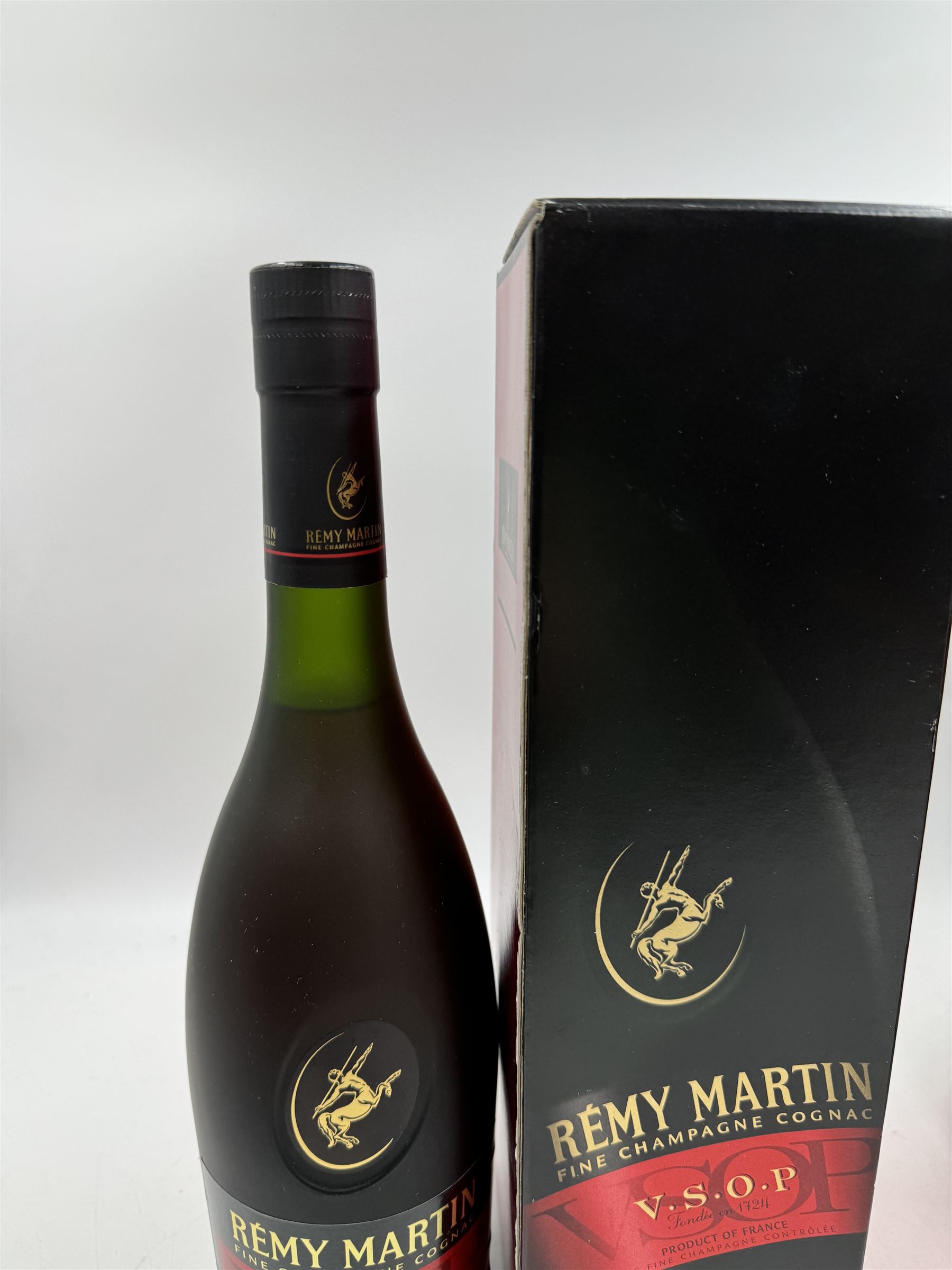 Three bottles Remy Martin V.S.O.P champagne cognac, 70cl 40% vol, in original boxes