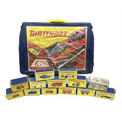 Matchbox 1-75 Series - Carry Case containing thirteen models comprising 2d, 5a, 8a, 9b, 10c, 11c, 13c, 14c, 17d, 25c, 27d, 28c and 31e (Superfast); all boxed