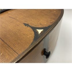 19th century Continental parlour guitar for restoration or display, with maple back and sides,  spruce top, scalloped neck and bone pegs; bears inset plaque to head 'Lapaix Paris 1830' and 'John Eastwood Teacher of the Guitar' paper label with manuscript note 'Fine Old Guitar Restored 1888 by JCB Leeds' L92cm