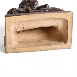 Poole Pottery Carter Stabler and Adams, Three Wise Monkeys, by Hugh Llewellyn, circa 1930, with impressed mark beneath, H18cm