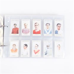 Collection of Edwardian and later Football related trading and cigarette cards, including forty-nine of fifty 1906 Ogden's Football Club Colours, 1922 PALS Footall series, ninety of one hundred 1925 Gallaher Famous Footballers, complete set of forty-four 1926 Ogden's Captains of Association Football Clubs and Colours, complete set of fifty 1927 Players Football Caricatures by MAC,  complete set of fifty 1927 Players Football Caricatures by RIP,  complete set of fifty 1930 Players Association Cup Winners, complete set of 50 1933 Ogdens AFC Nicknames etc, housed in brown cigarette card album