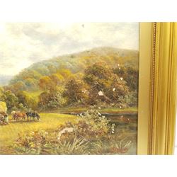 William Henry Waring (British 1886-1928): Harvesting, oil on canvas signed 35cm x 45cm