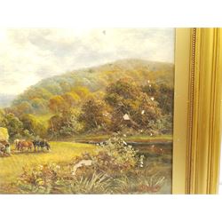 William Henry Waring (British 1886-1928): Harvesting, oil on canvas signed 35cm x 45cm