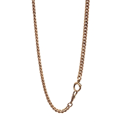 Rose gold watch chain with clasp, each link stamped 9 375, approx 29.1gm