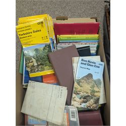 Fishing rods including split cane, fly and The Midlander example, together with a collection of railway reference books and maps including Ordnance Survey