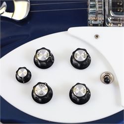 Rickenbacker model no. 360 six string electric guitar, in midnight blue finish, serial no. 33793 made in USA, circa 2017, in Rickenbacker fitted hard case with plush black interior, guitar L100cm