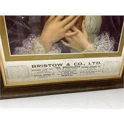 Edwardian shop advertising calendar for Bristow & Co. Ltd Tea Specialists of Hull 1905 depicting a half length portrait of a pensive young lady entitled 'Our Father', 73 x 47cm, oak and gilt frame and After J Stead (British 20th century): 'Bird's Eye View of the Town of Kingston-upon-Hull', reproduction lithograph pub. 1990, 49cm x 87cm (2). NOW UNFRAMED. 