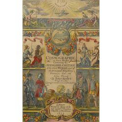 William Marshall (British fl. 1617-1649)  Frontispiece for 'Cosmographie' by Peter Heylyn ...