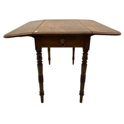 19th century mahogany drop leaf Pembroke table, with drawer