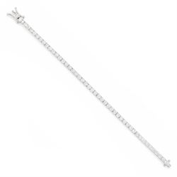 18ct white gold diamond bracelet, four claw set with seventy-three round brilliant cut dia...