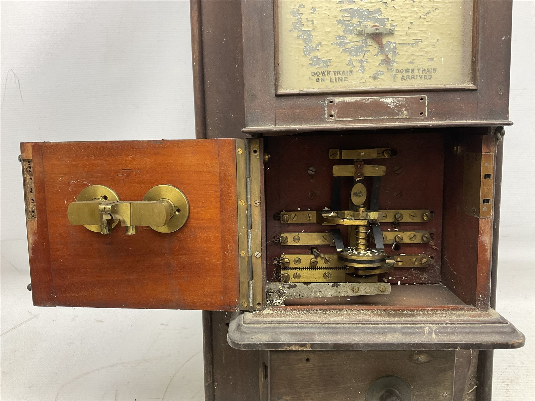 Railway  repeater signal box, with signals for train on line and arrival, H97cm