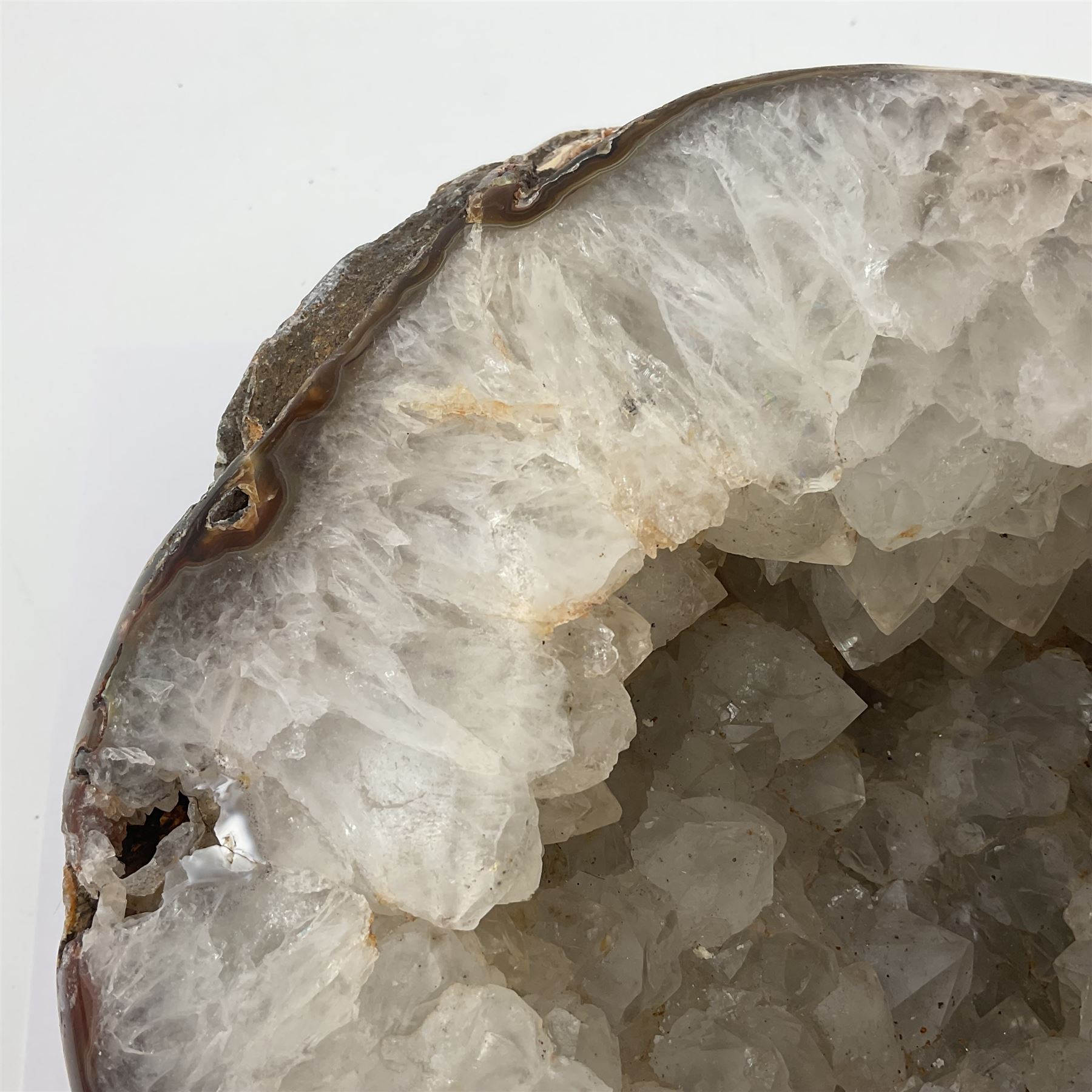 Amethyst crystal geode cluster, with well-defined crystals of various sizes, L22cm