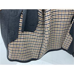 Men's Aquascutum lambs wool herringbone tweed coat with silk lining, 46 Reg, together with a further Men's Aquascutum grey wool duffle coat, with cheque lining and horn buttons, 46