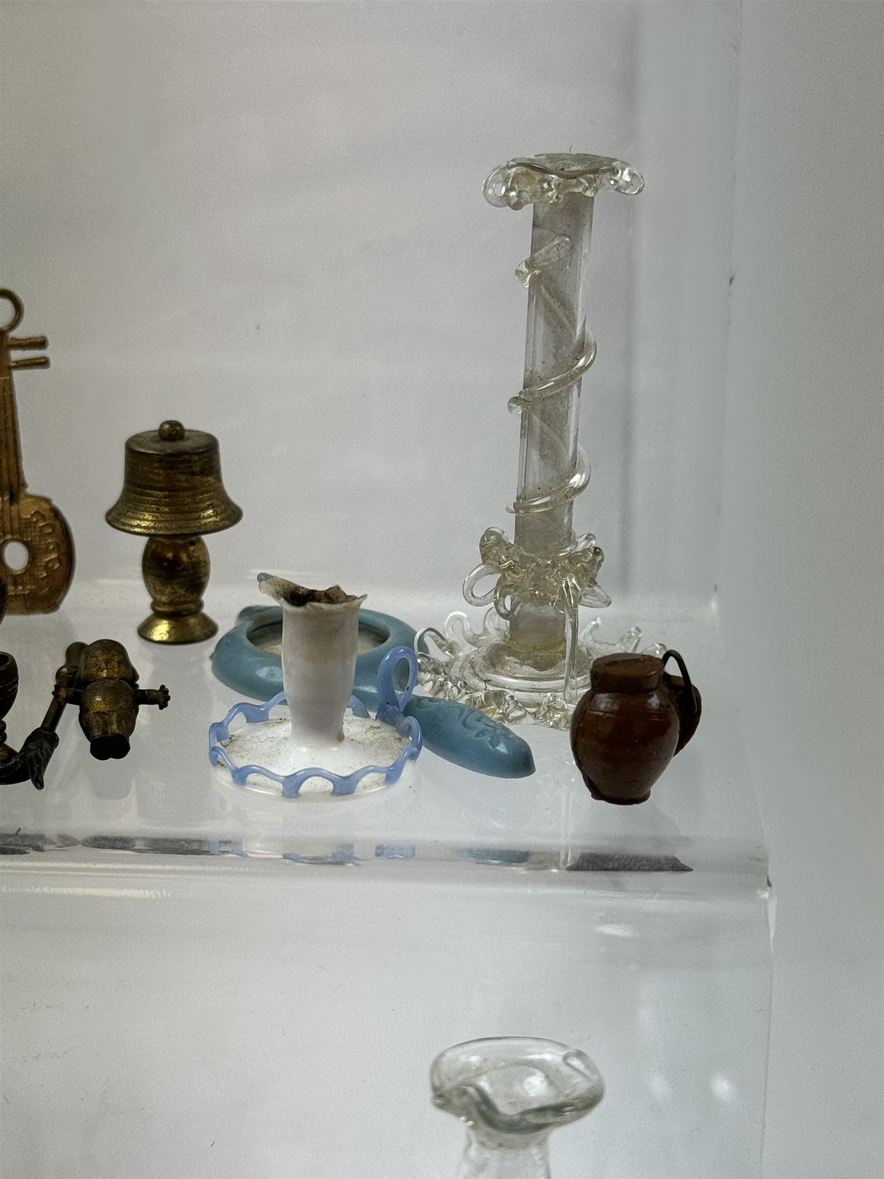 1930's dolls house accessories, including jugs, clocks, candlesticks etc   