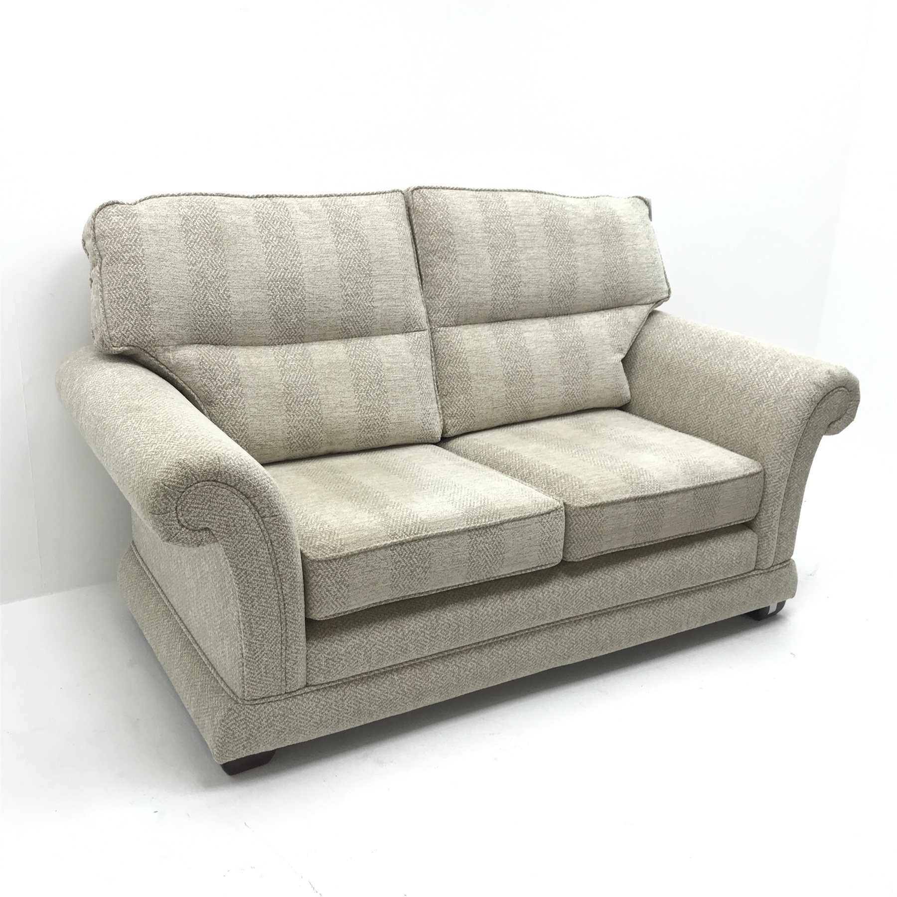 Two seat sofa (W175cm), and pair matching armchairs (W94cm