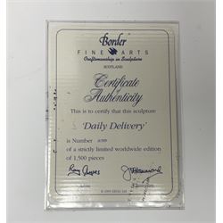 Border Fine Arts limited edition figure, Daily Delivery, model no JH103 by Ray Ayres 299/1500 on a wooden base L39cm, with certificate of authenticity. 