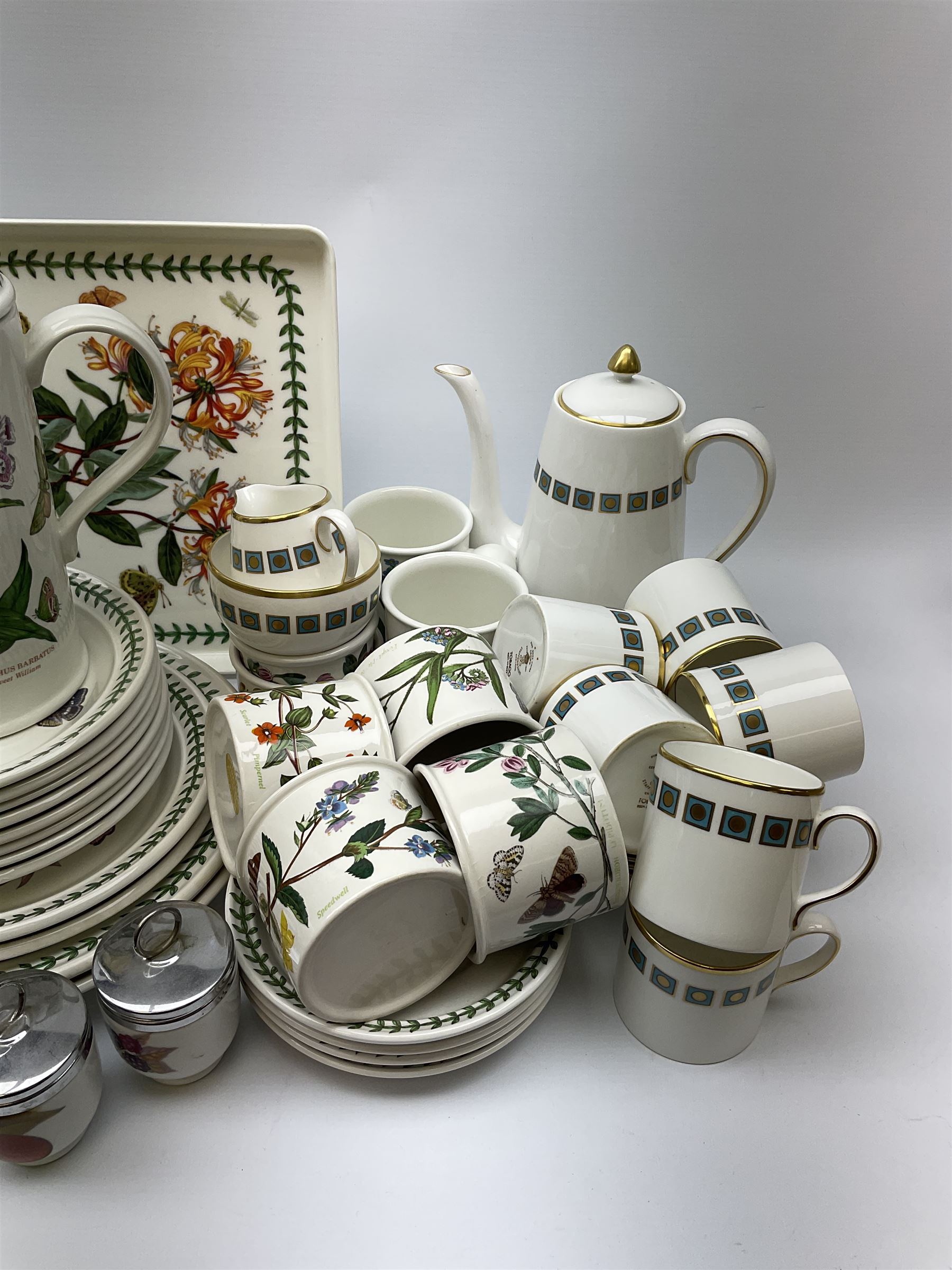 Portmeirion Botanical Garden tea wear, comprising of cafeteria, tea pot