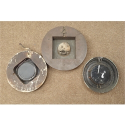  Magnet electric slave clock in oak case, a Synchronome electric slave clock mahogany case and another in metal case  