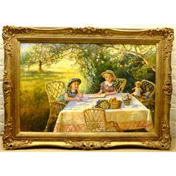 Paul J Attfield (British 1950-): Teddy Bear's Picnic, oil on canvas signed 50cm x 75cm