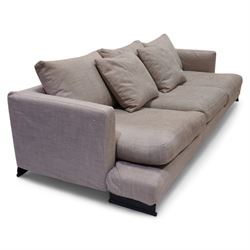 Camerich - 'Lazy Time' grande three-seat sofa, in neutral loose cover, on angular feet 