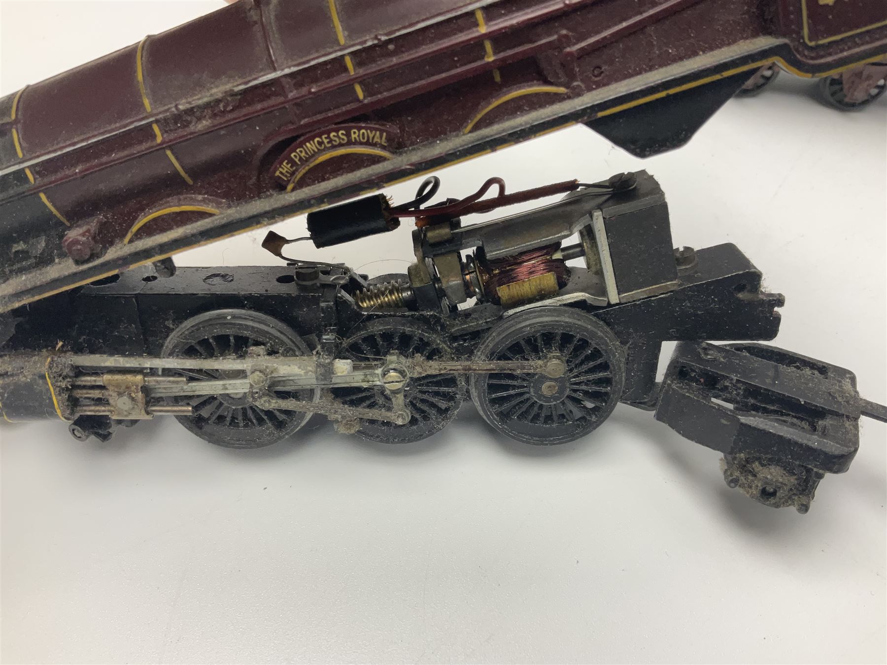 Hornby/Tri-ang '00' gauge - six locomotives - Class 9F 2-10-0 'Evening Star' No.92220; Class A3 4-6-2 (no name or number); Dean Single 4-2-2 'Lord of the Isles' No.3046; Princess Class 4-6-2 'The Princess Royal' No.46200; Class 57XX Pannier 0-6-0 tank No.8751; and Stephenson's Rocket with one passenger coach; all unboxed (6)