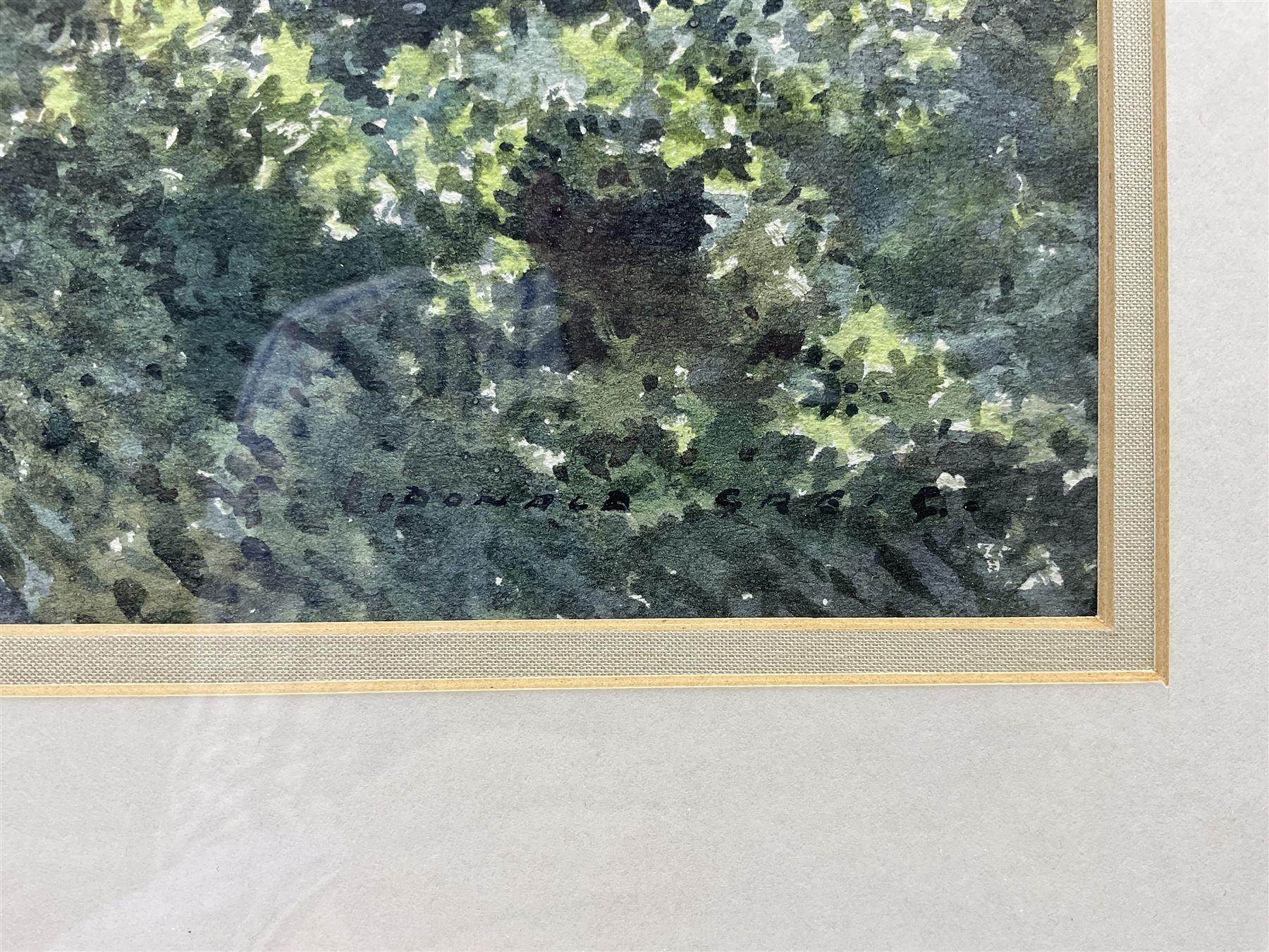 Donald Greig (British 1916-2009): Mother and Child on a Country Path, watercolour signed 34cm x 52cm