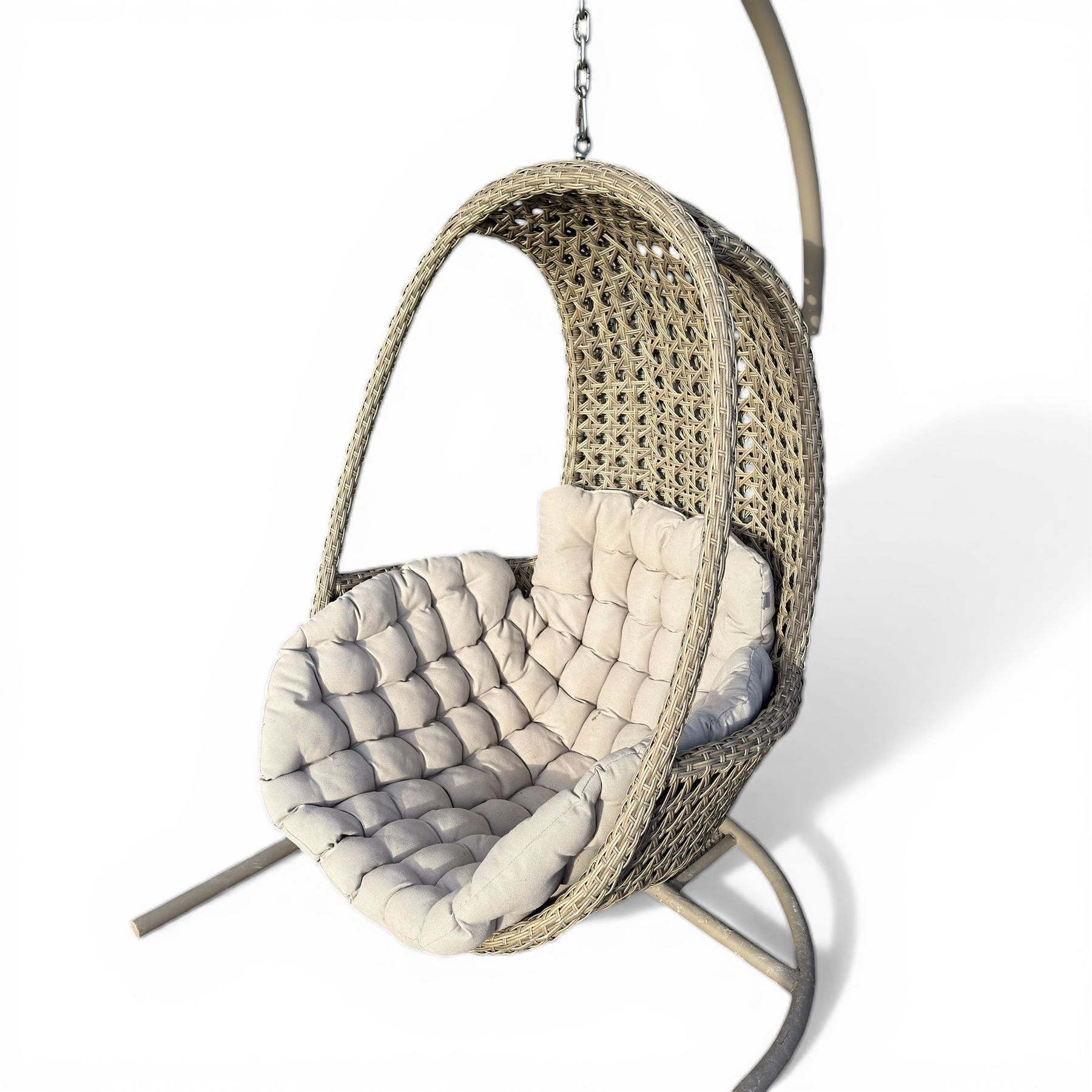 Hartman basket hanging garden chair with cushion and cover