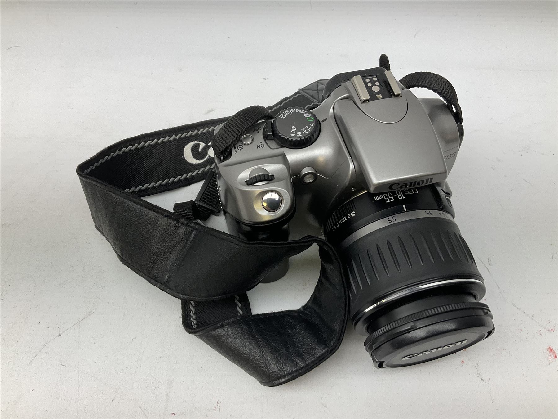 Canon EOS 300D Digital SLR in silver, with Canon 'Zoom Lens EF-S18-55mm 1:3.5-5.6', with soft shell bag and instruction manual