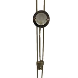 Brushed silver uplighter with adjustable reading lamp
