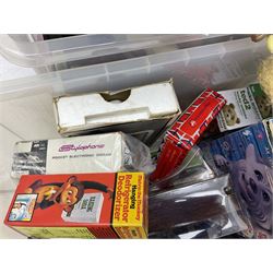 Two Barbie Pink Label Twilight figures in boxes, Ted wacky wobblers in boxes, Minion Dave in box, Toy Story Woody doll etc in two boxes