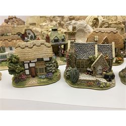 Thirty three Lilliput Lane models from the British collection and paint your own Children's Plaques, to include I am a little teapot, Gnome improvements, Dennis the Dragon, Bill and Ben, The Bobbins etc, some with boxes and deeds 